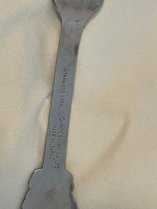 Vintage 1976 HELLO KITTY Stainless Steel Child's Fork Sanrio Co. LTD Utensil - Picture 5 of 6